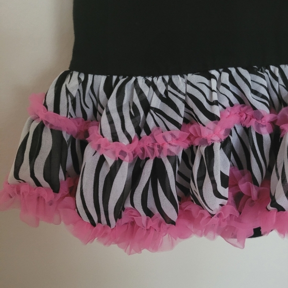 Wild Child Black Pink Zebra Tulled Dress Size 12 Months? - Picture 3 of 5